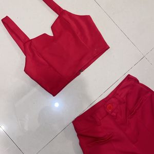 Two Piece Set: Aesthetics Pink Top With Trouser!!!