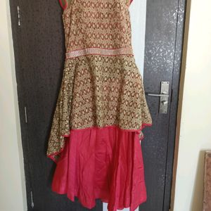 Golden/Pink Ethnic Gown