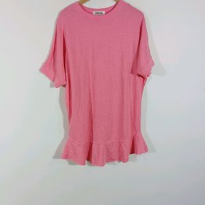 Pink Plain Casual Dress (Women)