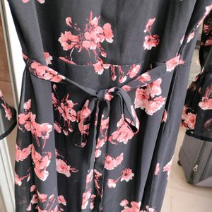 A Line Georgette Floral Midi