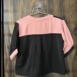 Basic peach Amd Black Crop Top