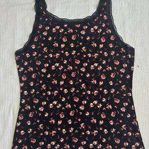 Black Floral Camisole