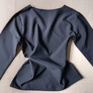 New Trendy Dark Navy Blouse With Extra Accents