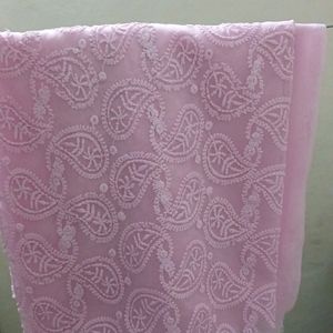 Baby Pink Unstitched Dress Material(Ladies Suit)