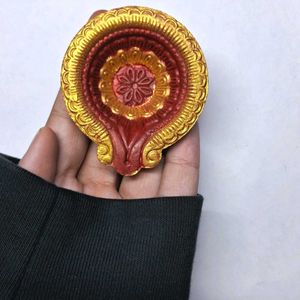 Golden & Red Color Diyas