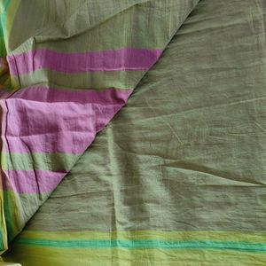 Green Stripe Border Saree (Women's)