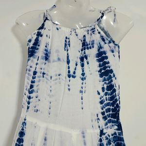 White Tie & Dye Printed Dress ( Women's)