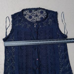 Dark Blue Net Top