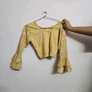 Readymade Blouse.it is expandable.3/4 Frill Sleeve