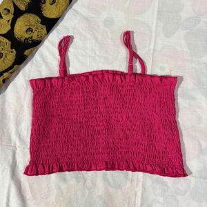 Cute Pink Rugged Crop Top