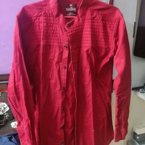 Slim Fit Shirt Redish & Marron Color Combination