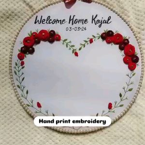 Bride Hand Print Embroidery Hoop