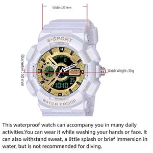 ⌚Piaoma Waterproof Series Analogue-Digital Golden