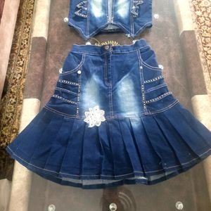 Denim Skirt Set