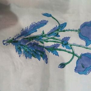 White Blue Floral kurti