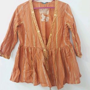 Ajio Brown Jacket Top