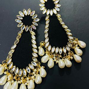 Fancy Party Wear Fabric Earrings