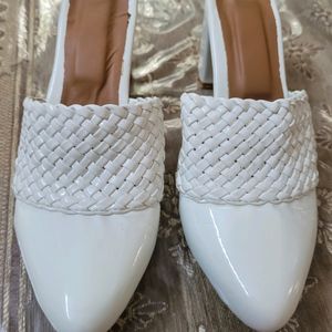 Fancy White Heels  Woman Shoe Sandal