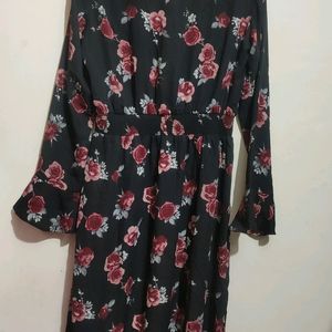 Black Dress Floral Print For Girl Or Woman 34 Bust