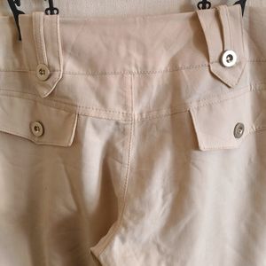 Low Waist Beige Trousers