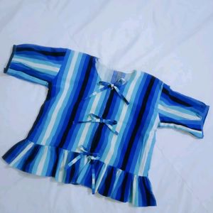 Blue Striped Pinteresty Top