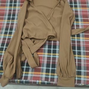 Brown Wrap Around Top