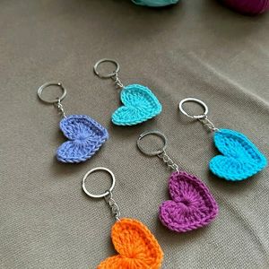 Crochet Hear Keychain