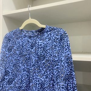 Marks & Spencer Blue Leopard Print Top