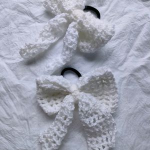 Hand Made Crochet Bow Hair Ties