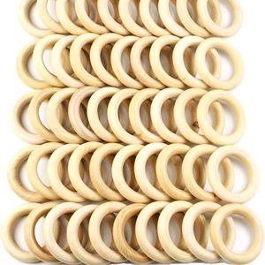 25 Pcs. of Wooden Round Loop Rings for Art & Craft