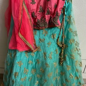 Sea Green & Pink Mix Lehenga for Women’s