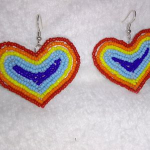 New Rainbow Heart Earrings