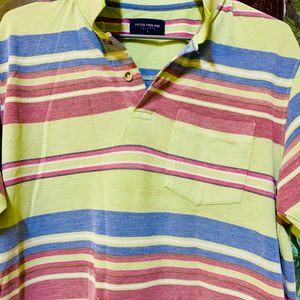 Parrot Colored MultiStripe Checked T-shirt