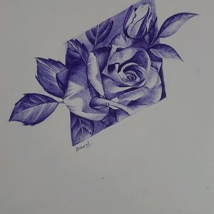 Classy Rose Pen Sketch HandMade.