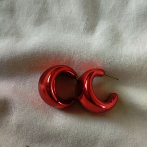 Red Acrylic Metallic Hoops