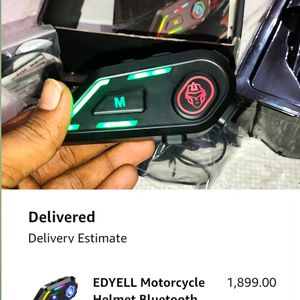 EDYELL Helmet Bluetooth Headset, Music Player 🎧