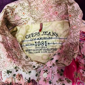 Guess pink multi colour vintage shirt