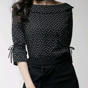 Style Quotient Black Polka Dot Top