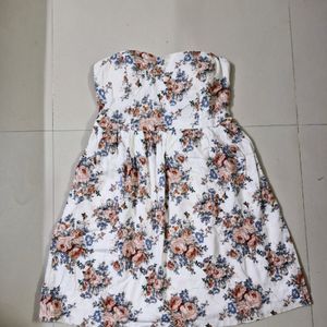 Padded Tube Floral Mini Dress