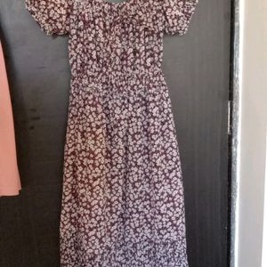 Pink Floral Print Dress