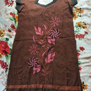 Brown Cotton Kurtha | Size M