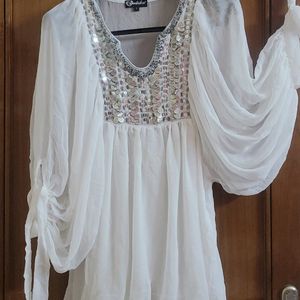 (50%)Price Drop🥳White Tunic Cum Dress🤍