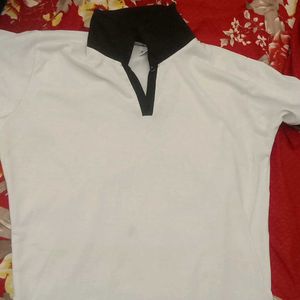 Collar White Tshirt