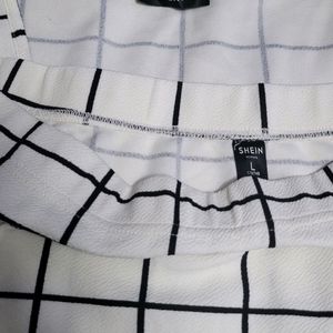 SHEIN black & white square textured Co-ord Set