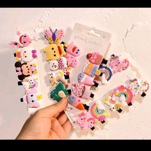 kids Hair Clips Set  (10 pc, 1 card)