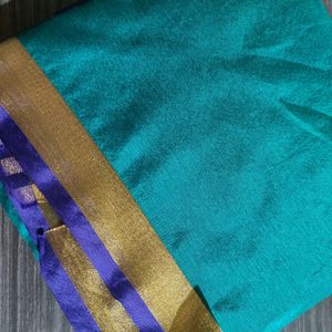 New Festive Cotton Silk Sari From Bengal