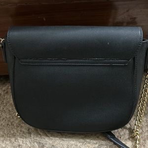 Heavily Used Black Sling Bag With Scratches+Tears