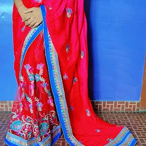 Red Party Wear Saree