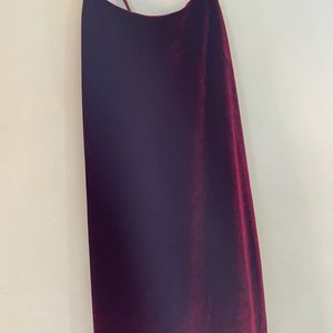 Maroon Slit Velvet Gown