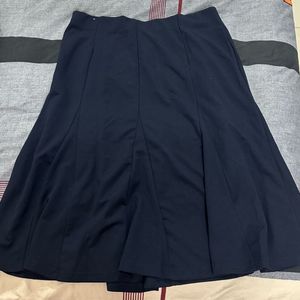 Navy Blue Knee Length Skirt